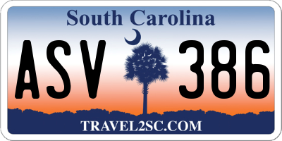 SC license plate ASV386