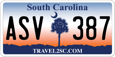 SC license plate ASV387