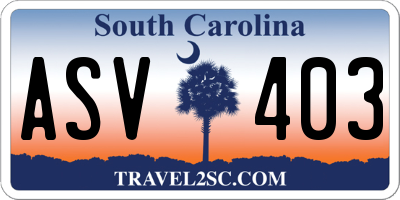 SC license plate ASV403