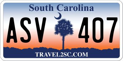 SC license plate ASV407