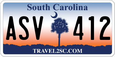 SC license plate ASV412