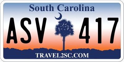 SC license plate ASV417