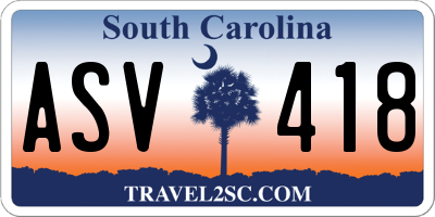 SC license plate ASV418