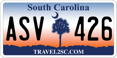 SC license plate ASV426