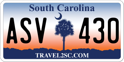 SC license plate ASV430