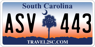 SC license plate ASV443