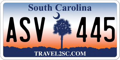 SC license plate ASV445