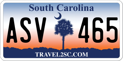 SC license plate ASV465