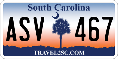 SC license plate ASV467