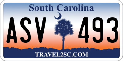 SC license plate ASV493