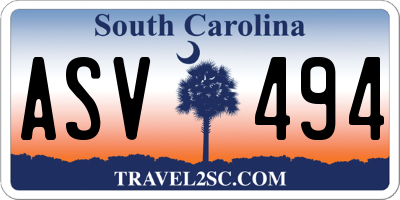 SC license plate ASV494