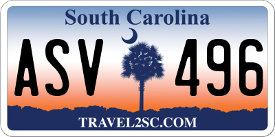 SC license plate ASV496