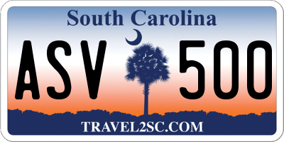 SC license plate ASV500