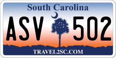 SC license plate ASV502