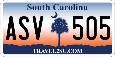 SC license plate ASV505
