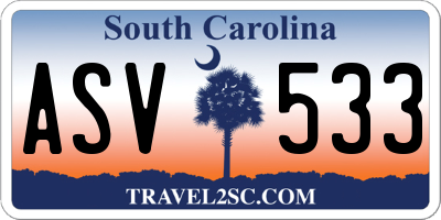 SC license plate ASV533