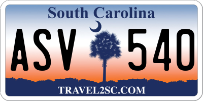 SC license plate ASV540