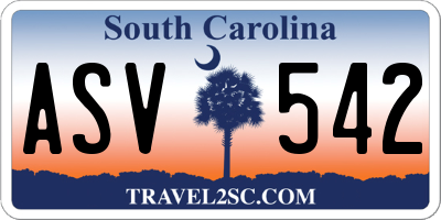 SC license plate ASV542