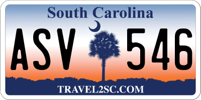 SC license plate ASV546