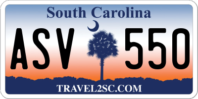 SC license plate ASV550