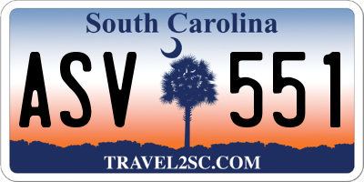 SC license plate ASV551