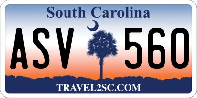 SC license plate ASV560