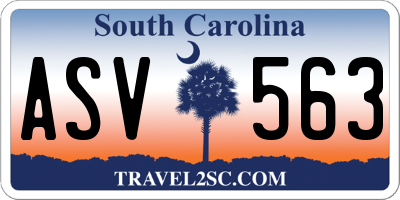 SC license plate ASV563