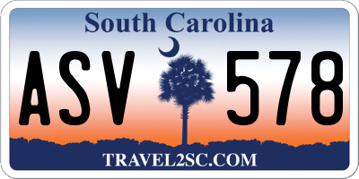 SC license plate ASV578