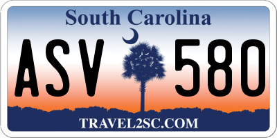 SC license plate ASV580