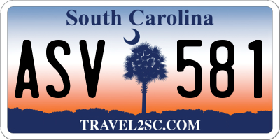 SC license plate ASV581
