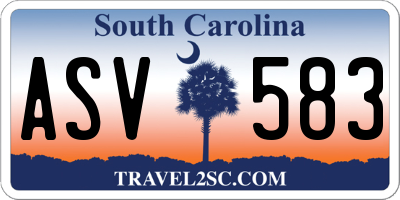 SC license plate ASV583