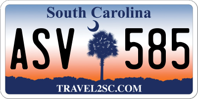 SC license plate ASV585