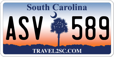 SC license plate ASV589