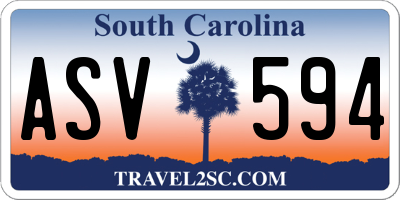 SC license plate ASV594