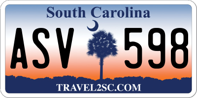 SC license plate ASV598
