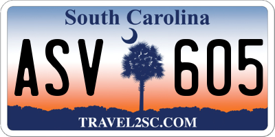 SC license plate ASV605