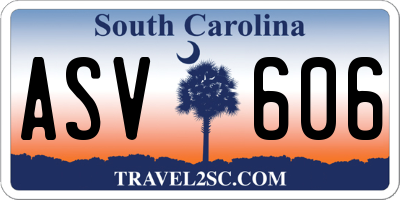 SC license plate ASV606