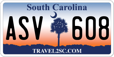 SC license plate ASV608
