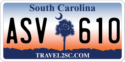 SC license plate ASV610