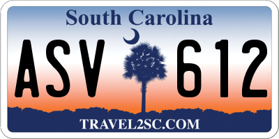 SC license plate ASV612