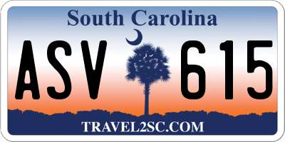 SC license plate ASV615
