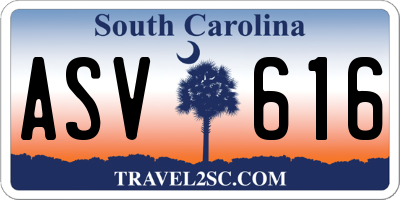 SC license plate ASV616