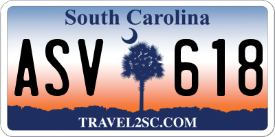 SC license plate ASV618