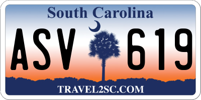 SC license plate ASV619