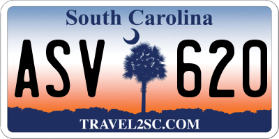 SC license plate ASV620