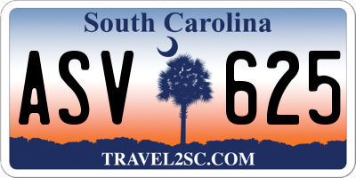 SC license plate ASV625