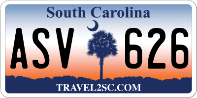 SC license plate ASV626