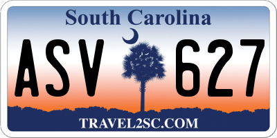 SC license plate ASV627
