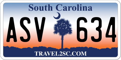 SC license plate ASV634