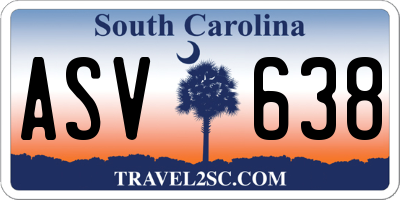 SC license plate ASV638